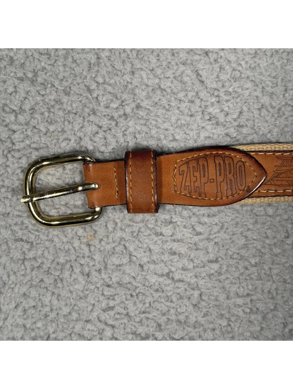 Zep-Pro Men’s Belt Size 36 Inch Marlin Deep Sea Fishing Leather Brass Buckle